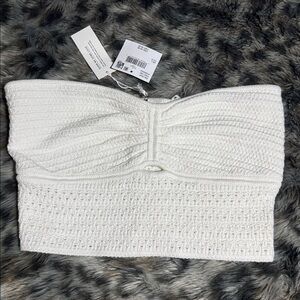 American Eagle Outfitters White Knit Crop Top